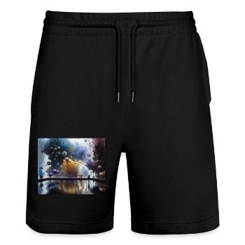 Voyage en Actarus #7 - Short de jogging bio TRAINER Stanley/Stella unisexe - noir - Devant - Nik (191cm) & Marisol (170cm)