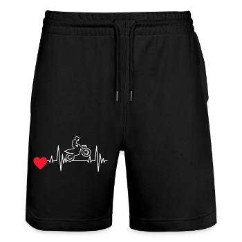 Moto Motocross Fan de moto Motard - Short de jogging bio TRAINER Stanley/Stella unisexe - noir - Devant - Nik (191cm) & Marisol (170cm)