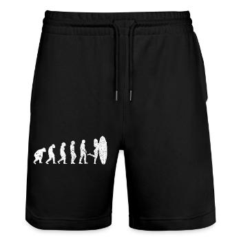 Surfer Surfer Planche de surf surf - Short de jogging bio TRAINER Stanley/Stella unisexe - noir - Devant - Nik (191cm) & Marisol (170cm)