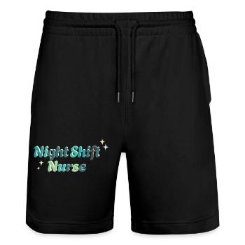 Infirmière de nuit - Short de jogging bio TRAINER Stanley/Stella unisexe - noir - Devant - Nik (191cm) & Marisol (170cm)
