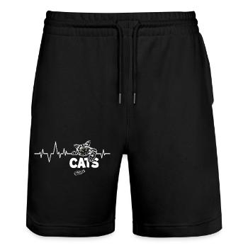 Battements de cœur Chats - Short de jogging bio TRAINER Stanley/Stella unisexe - noir - Devant - Nik (191cm) & Marisol (170cm)