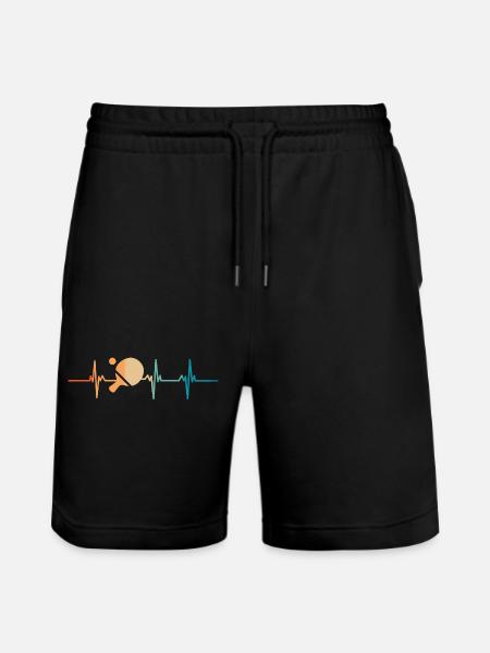 Heartbeat Ping Pong - Stanley/Stella Trainer Unisex Organic Jogging Shorts - black