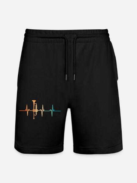 Trumpet Heartbeat - Stanley/Stella Trainer Unisex Organic Jogging Shorts - black