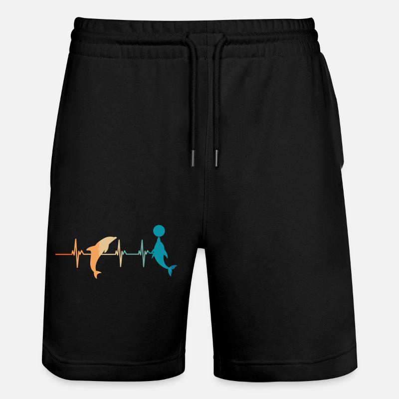 Battement de cœur dauphin - Short de jogging bio TRAINER Stanley/Stella unisexe - noir