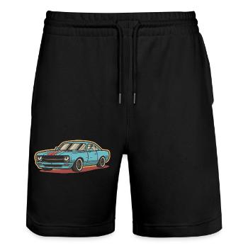 AUTOS - Stanley/Stella Unisex Bio Joggingshorts Trainer  - Schwarz - Vorne - Nik (191cm) & Marisol (170cm)