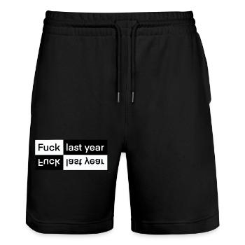 Fuck Last Year, New Year's Eve, Happy New Year! - Stanley/Stella Trainer Unisex Organic Jogging Shorts - black - Front - Nik (191cm) & Marisol (170cm)