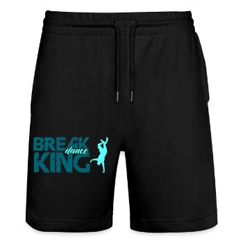 Break Dance King - Stanley/Stella Trainer Unisex Organic Jogging Shorts - black - Front - Nik (191cm) & Marisol (170cm)