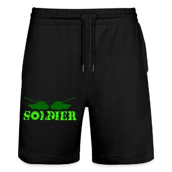Soldier Tank - Stanley/Stella Trainer Unisex Organic Jogging Shorts - black - Front - Nik (191cm) & Marisol (170cm)