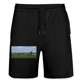 Ireland beauty - Stanley/Stella Trainer Unisex Organic Jogging Shorts - black - Front - Nik (191cm) & Marisol (170cm)