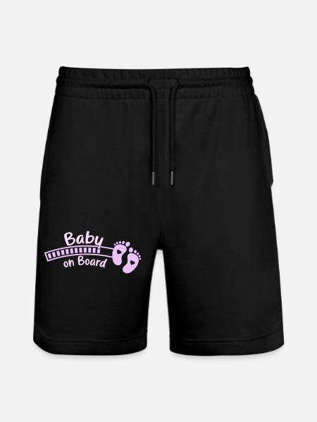 Baby Baby Feet Loading 2 - Stanley/Stella Trainer Unisex Organic Jogging Shorts - black