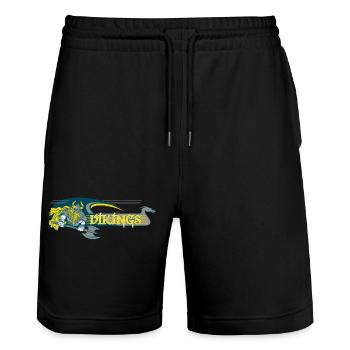 Wikinger - Stanley/Stella Unisex Bio Joggingshorts Trainer  - Schwarz - Vorne - Nik (191cm) & Marisol (170cm)