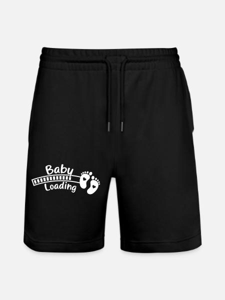 baby baby feet loading - Stanley/Stella Trainer Unisex Organic Jogging Shorts - black
