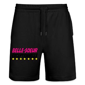 Belle Soeur exceptionnelle - Short de jogging bio TRAINER Stanley/Stella unisexe - noir - Devant - Nik (191cm) & Marisol (170cm)