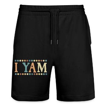 Je yam drôle de patate douce disant design pour - Short de jogging bio TRAINER Stanley/Stella unisexe - noir - Devant - Nik (191cm) & Marisol (170cm)