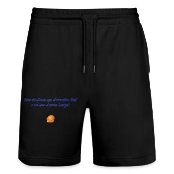 Drama kouign? Blue - Short de jogging bio TRAINER Stanley/Stella unisexe - noir - Devant - Nik (191cm) & Marisol (170cm)