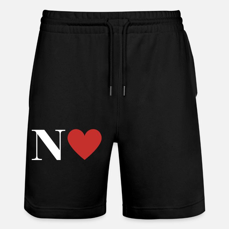 Lettre n cœur rouge - Short de jogging bio TRAINER Stanley/Stella unisexe - noir