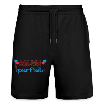 Grand Frère parfait - Short de jogging bio TRAINER Stanley/Stella unisexe - noir - Devant - Nik (191cm) & Marisol (170cm)