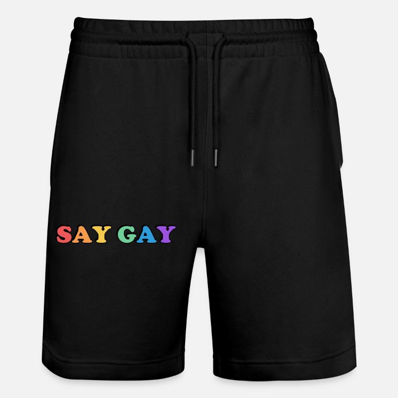DIRE GAY fierté arc-en-ciel - Short de jogging bio TRAINER Stanley/Stella unisexe - noir