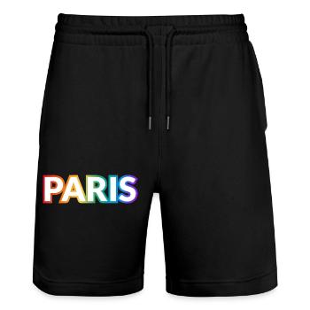 Gay Pride Paris Frankreich - Stanley/Stella Unisex Bio Joggingshorts Trainer  - Schwarz - Vorne - Nik (191cm) & Marisol (170cm)