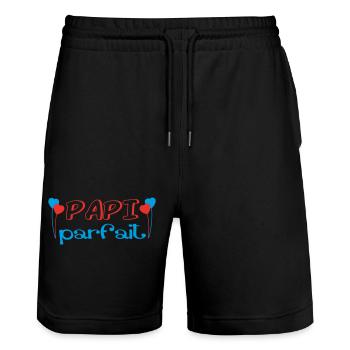 PAPI parfait - Short de jogging bio TRAINER Stanley/Stella unisexe - noir - Devant - Nik (191cm) & Marisol (170cm)