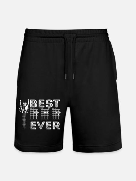 Skull Rock - Best Guitar Dad Ever - Stanley/Stella Trainer Unisex Organic Jogging Shorts - black