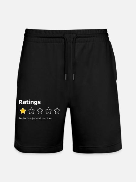 Ratings Are Terrible - Stanley/Stella Trainer Unisex Organic Jogging Shorts - black
