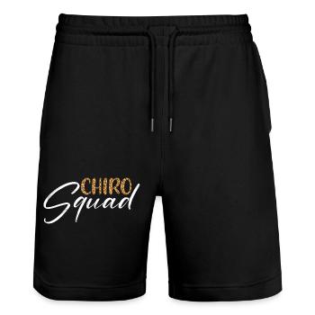 Chiro Squad - Chiropractor Chiropractic Assistant - Stanley/Stella Unisex Bio Joggingshorts Trainer  - Schwarz - Vorne - Nik (191cm) & Marisol (170cm)