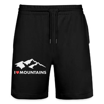 Mountains Hikers Hiking Mountain Saying - Stanley/Stella Trainer Unisex Organic Jogging Shorts - black - Front - Nik (191cm) & Marisol (170cm)