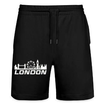 Skyline de Londres - Short de jogging bio TRAINER Stanley/Stella unisexe - noir - Devant - Nik (191cm) & Marisol (170cm)
