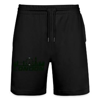 Skyline de Londres - Short de jogging bio TRAINER Stanley/Stella unisexe - noir - Devant - Nik (191cm) & Marisol (170cm)