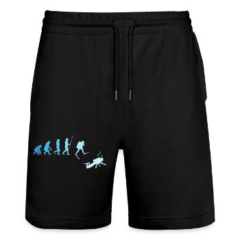 Tauchen Taucher Evolution Retro Scuba - Stanley/Stella Unisex Bio Joggingshorts Trainer  - Schwarz - Vorne - Nik (191cm) & Marisol (170cm)