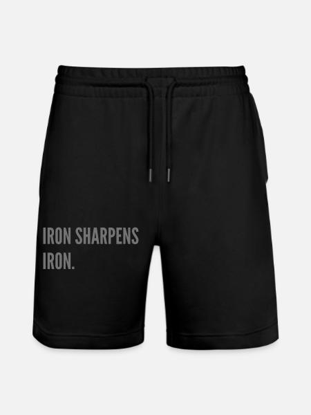 Iron sharpens iron. - Stanley/Stella Trainer Unisex Organic Jogging Shorts - black