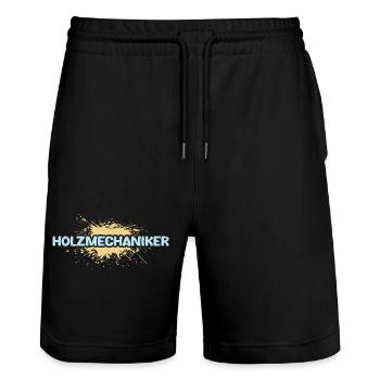 Job Holzmechaniker - Stanley/Stella Unisex Bio Joggingshorts Trainer  - Schwarz - Vorne - Nik (191cm) & Marisol (170cm)