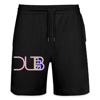 Dub Step Techno Musik Cool DJ Party Club Text Logo - Stanley/Stella Unisex Bio Joggingshorts Trainer  - Schwarz - Vorne - Nik (191cm) & Marisol (170cm)