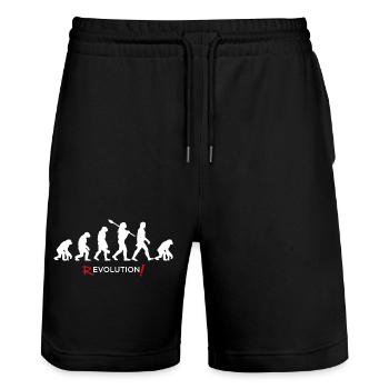Revolution - Evolution Man Fun Twist 13 - Stanley/Stella Unisex Bio Joggingshorts Trainer  - Schwarz - Vorne - Nik (191cm) & Marisol (170cm)