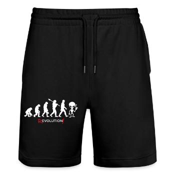 Revolution - Evolution Man Fun Twist 15 - Stanley/Stella Unisex Bio Joggingshorts Trainer  - Schwarz - Vorne - Nik (191cm) & Marisol (170cm)