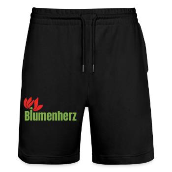 Final Logo Blumen - Stanley/Stella Unisex Bio Joggingshorts Trainer  - Schwarz - Vorne - Nik (191cm) & Marisol (170cm)