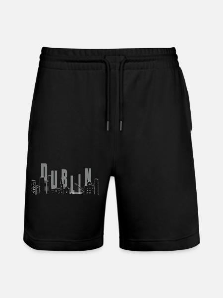 Dublin Skyline - Stanley/Stella Trainer Unisex Organic Jogging Shorts - black