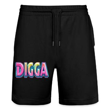 DANOIS - Short de jogging bio TRAINER Stanley/Stella unisexe - noir - Devant - Nik (191cm) & Marisol (170cm)