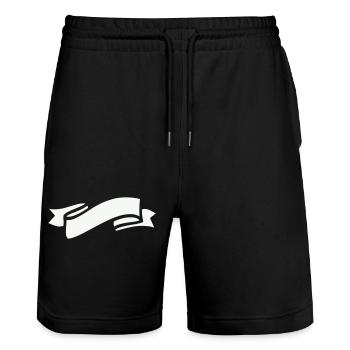 Symbole de banderole - Short de jogging bio TRAINER Stanley/Stella unisexe - noir - Devant - Nik (191cm) & Marisol (170cm)