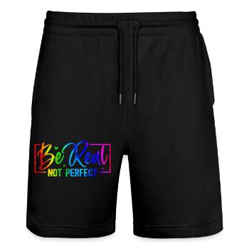 Be original vector design symbol retro quote label - Stanley/Stella Trainer Unisex Organic Jogging Shorts - black - Front - Nik (191cm) & Marisol (170cm)