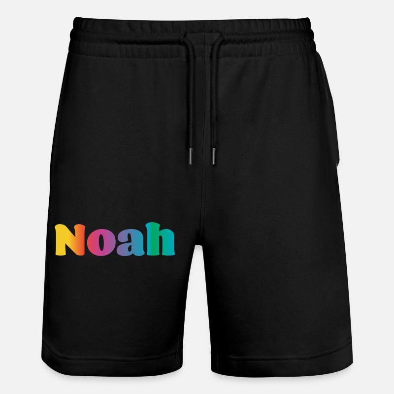 First name Noah Rainbow Gift - Stanley/Stella Trainer Unisex Organic Jogging Shorts - black