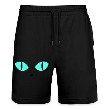 Blaue Augen - Stanley/Stella Unisex Bio Joggingshorts Trainer  - Schwarz - Vorne - Nik (191cm) & Marisol (170cm)