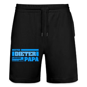 Vorname Dieter - Stanley/Stella Unisex Bio Joggingshorts Trainer  - Schwarz - Vorne - Nik (191cm) & Marisol (170cm)