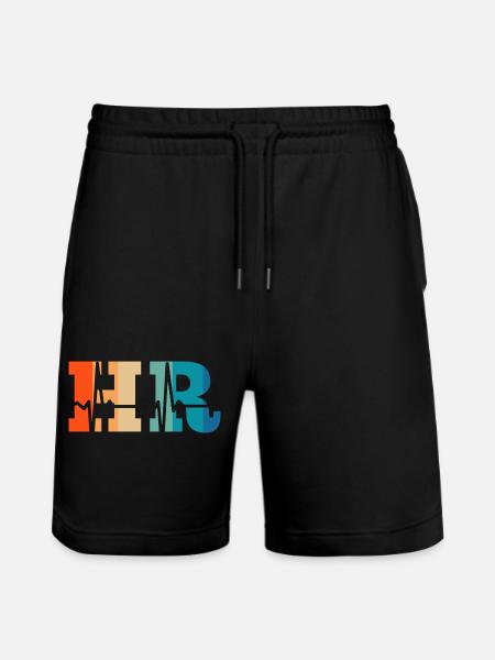 Retro Heartbeat Human Resources - Stanley/Stella Trainer Unisex Organic Jogging Shorts - black