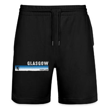Glasgow, Écosse, ville animée, fierté écossaise - Short de jogging bio TRAINER Stanley/Stella unisexe - noir - Devant - Nik (191cm) & Marisol (170cm)