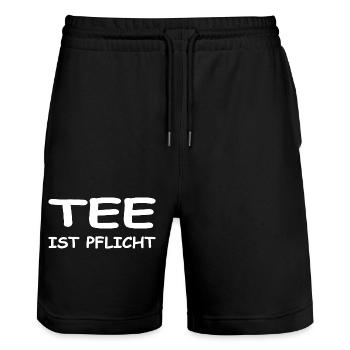 Tee - Stanley/Stella Unisex Bio Joggingshorts Trainer  - Schwarz - Vorne - Nik (191cm) & Marisol (170cm)