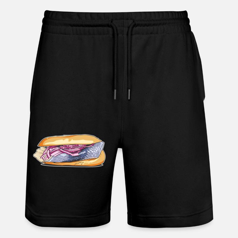 Fish roll // Illustration - Stanley/Stella Trainer Unisex Organic Jogging Shorts - black