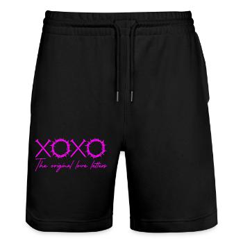 xoxo love you amore Flowers Women Valentine day - Stanley/Stella Trainer Unisex Organic Jogging Shorts - black - Front - Nik (191cm) & Marisol (170cm)
