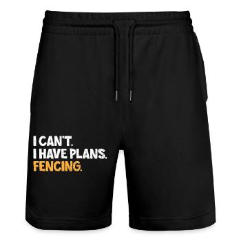 I Can't I Have Plans Fencing Sword Epee Fencer - Stanley/Stella Trainer Unisex Organic Jogging Shorts - black - Front - Nik (191cm) & Marisol (170cm)